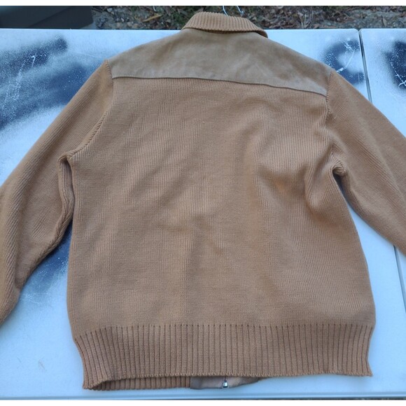 Vintage 70s 80s  Leather Zip Cardigan Jacket - Picture 7 of 10
